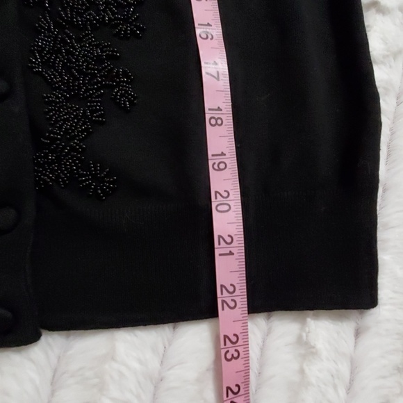 Cable & Gauge Black embellished gorgeous beaded sweater Small EUC - Picture 6 of 8